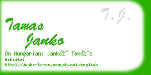 tamas janko business card